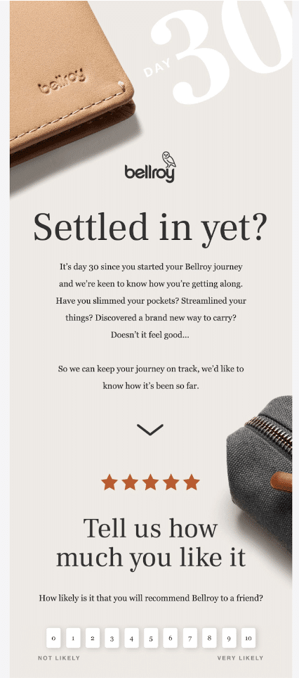 Bellroy email example