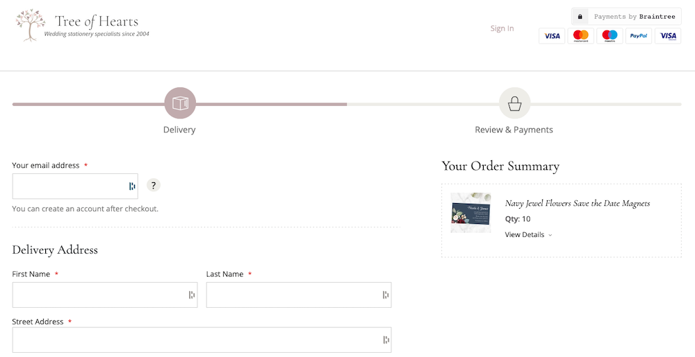 simple ecommerce checkout process